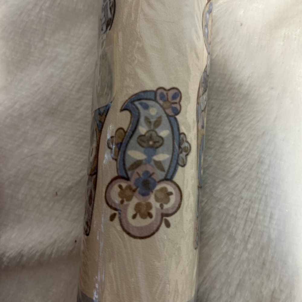 New Vintage 80's Wallpaper Border Kitty Cat Paisley 5 yds x 9" Blue Brown - Picture 4 of 6